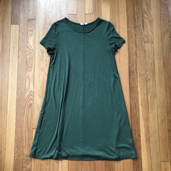 GAP Softspun Short Sleeve T-Shirt Dress, Green - Picture 7 of 12
